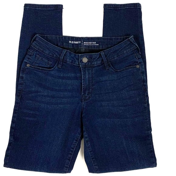 Old Navy Dark Wash Rockstar Midrise Skinny Jeans - Size 4 - Picture 7 of 7